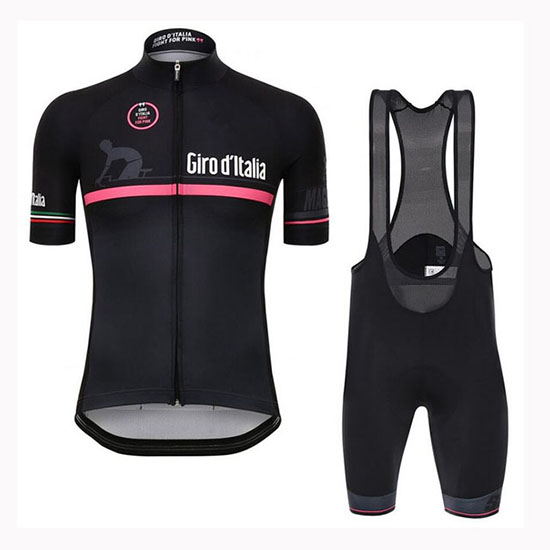 2019 Maillot Giro d'Italia Tirantes Mangas Cortas Negro